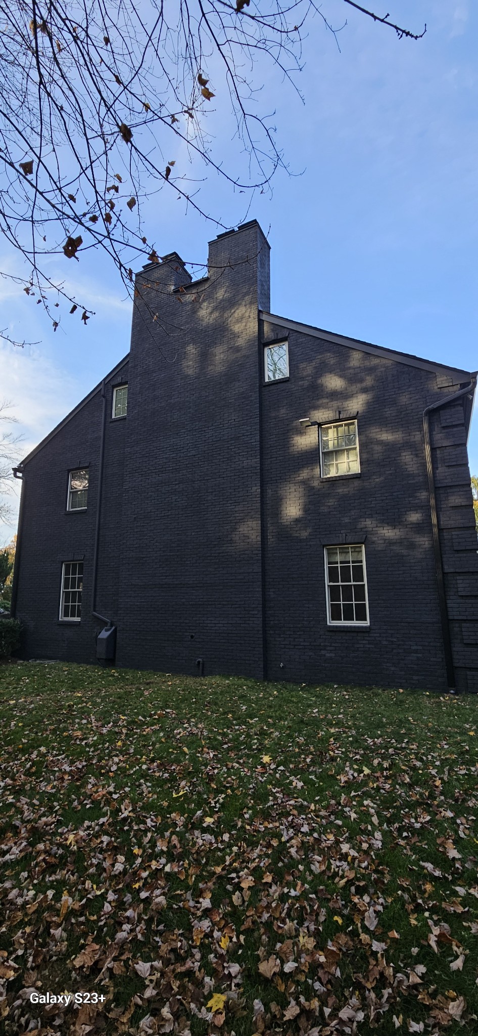 Side-by-side transformation showing masonry staining results